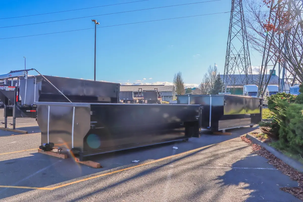 Roll-off dumpster ready for waste disposal at job site for Estate Cleanout Dumpster Rental in Old Bridge